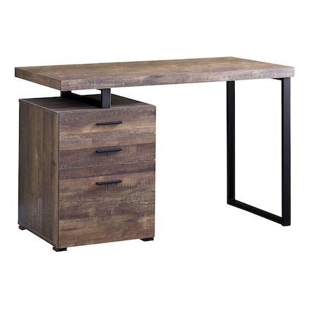 Homeroots 47" Brown and Black Computer Desk With Three Drawers 333509