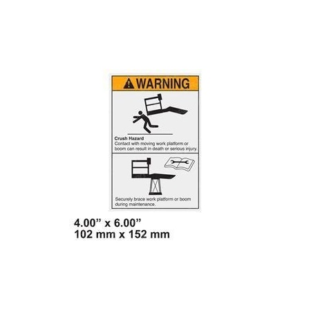 Genie REPLACEMENT DECAL BOOM SUPPORT 1267121GT