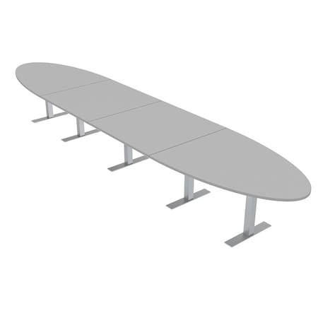 Skutchi Designs 18ft Oval Conference Table With Power | Harmony Series | 16 Person Meeting Room Table HAR-OVL-48X216-T-U779-NA