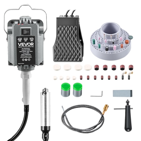 Vevor Flex Shaft Grinder 125W 18000RPM Flex Shaft Rotary Tool 112PCS Accessories KD-SR291
