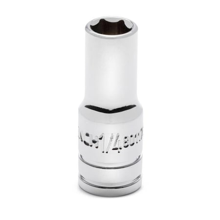 Gearwrench Mid Lenght Socket, 1/4Dr, 6Pt, 1/4 in, SAE 80117S-06