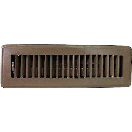 Prosource ProSource FR01-2X10B Floor Register, 10 in W x 2 in H Duct Opening, Metal, Brown FR01-2X10B