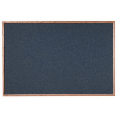 Aarco Designer Fabric Bulletin Board w/ an Oak Frame, Frame: Clear Lacquer, Board: Black 48''Hx72''W OF4872028