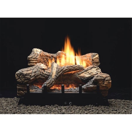 Mobiliario 18 in. 10K BTU Millivolt Natural Gas Ceramic Fiber Fireplace - 5 Piece MO1718461