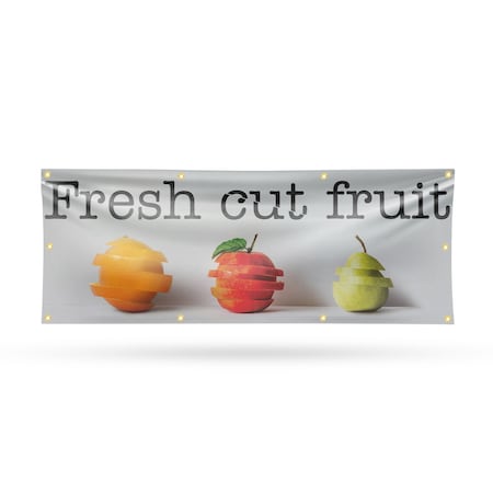 Signmission Fresh Cut Fruit, 36 Inch x 96 Inch, Vinyl Banner B-96-30655