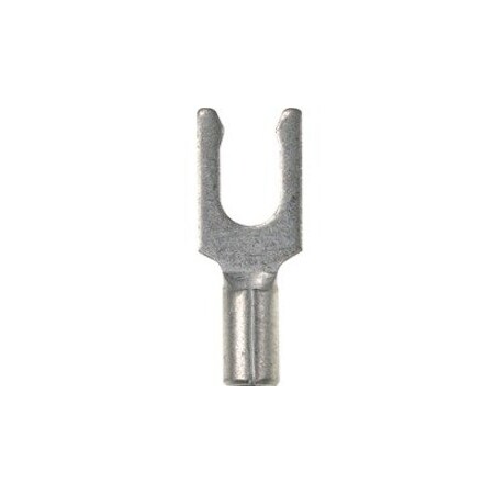 Panduit Fork Terminal, 10 AWG, Bare Insulated, Bare, 500 PK P10-8LF-D