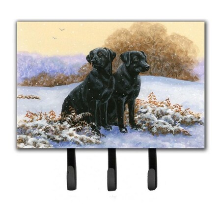 Jensendistributionservices Black Labradors in the Snow Leash or Key Holder MI2557404