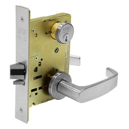 Sargent Fail Secure, 24V Electrified Mortise Lock, LN Rose, L Lever, SFIC Prep Less Core, RX Switch, Satin 70RX-8271-24V LNL 26D