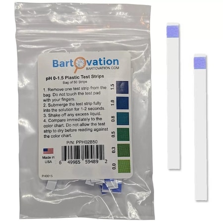 Bartovation pH 0-1.5 PLASTIC STRIPS PPH02B50