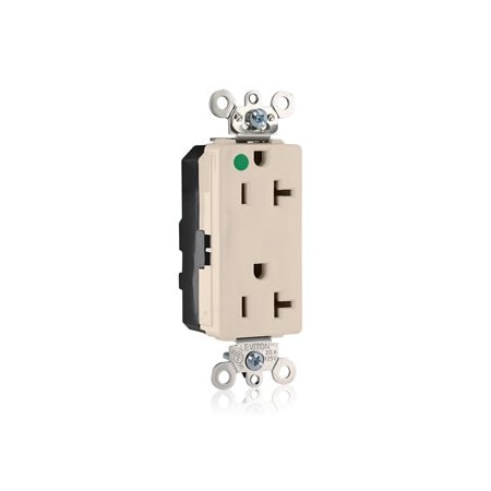 Leviton Illuminated Decora Receptacle, 20 Amp, 125 Volt M1636-ILT