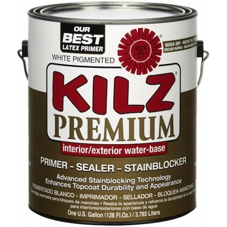 Masterchem Industries Masterchem 1 Gallon White Flat Kilz Premium Water Based Sealer Primer & Stainblock, 4PK MA310131