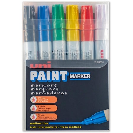 Vertex Uni-Paint Oil-Base Medium Line Marker, 12PK VE3734715