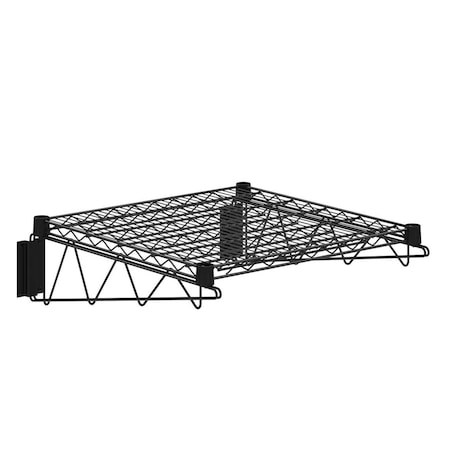 Amgood 24 in. x 24 in. Black Epoxy Wire Wall Mount Shelf AMG WRS-WALL BE-2424-Z
