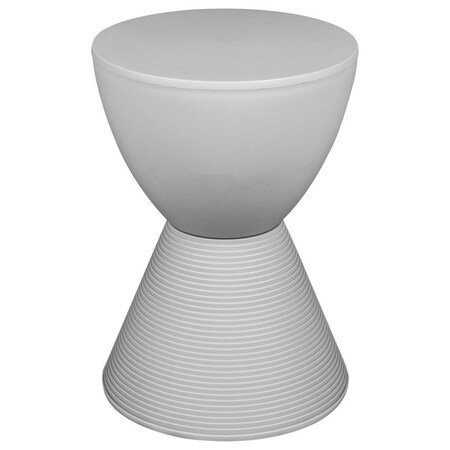 Leisuremod Round 11.75 in W, 16.75 in L, Polypropylene, Light Grey BS12LGR