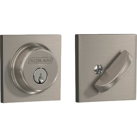 Schlage Collins Satin Nickel Single Cylinder Deadbolt B60 619 COL
