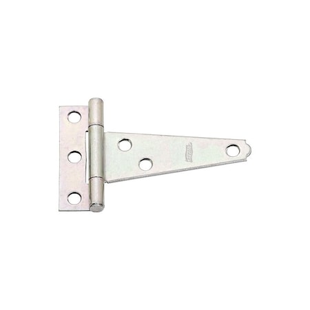 National Hardware T-Hinge, 2.24 in W Frame Leaf, 0.69 in H Frame Leaf, Steel, Zinc, Tight Pin, 18 lb N128-504