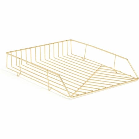 U Brands Metal Desk Organization Kit, Vena Collection, Cup, Sort and 2 Trays Included, Yellow, 4PK UBR3940U0001