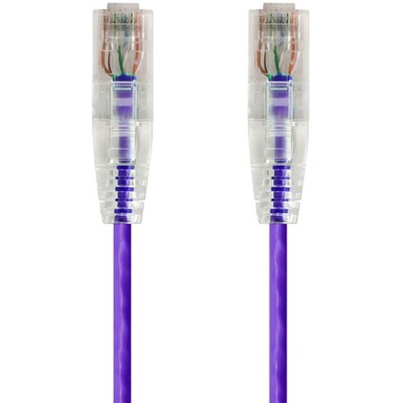 Monoprice Slim Cat6 Utp Network Cable, 3 ft.Purple 14809