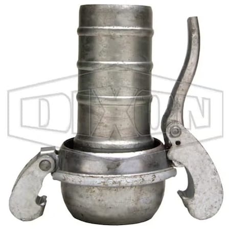 Dixon Type B Quick Connect Fitting, 10 in, Male x Hose Shank, Steel, Domestic MC30910