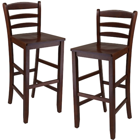 Winsome Trading Stools, 94249 Set of 2 30 in. Bar Ladder Back Stool 94249