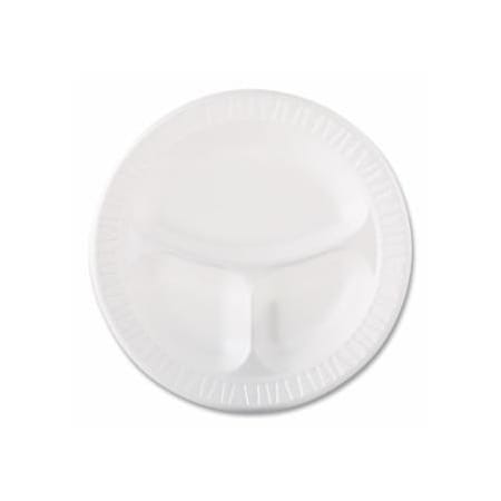 Dart Container Quiet Classic Laminated Foam Dinnerware, 10-1/4 in, Divided, White, 4PK 863-10CPWQ