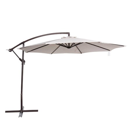 Blue Wave 10 ft. Breez-Tex Captiva Cantilever Spa Side Umbrella with Cover, Champagne NU6889