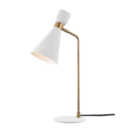 Mitzi Willa 1 Light Table Lamp 42 In. Aged Brass/Soft Off White HL295201-AGB/WH
