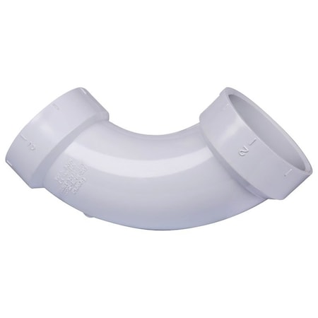 Canplas 192277 Long Sweep Pipe Elbow, 2 in, Hub, 90 deg Angle, PVC, White 755101/73820