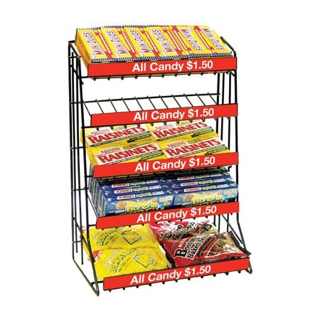 Specialty Store Services 5 Tier Candy Counter Display Rack With Sign Channels, 21 Inches Tall MW200