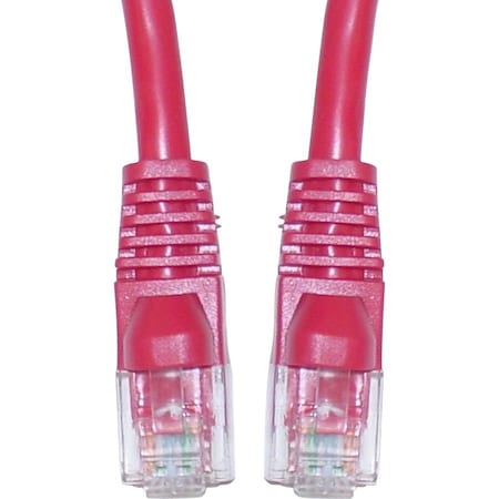 Cable Wholesale Cat5e Red Copper Ethernet Patch Cable, Snagless/Molded Boot, POE Compliant, 5 foot 10X6-07105