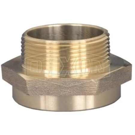 Dixon Reducing Hex Nipple, 2 x 1-1/2 in x 1-3/16 in L, Brass, FNPSH x MNPSH, Domestic FM20S15