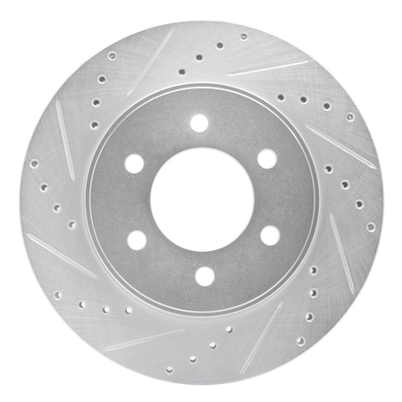 Dynamic Friction Co DFC Brake Rotor - Drilled and Slotted - Silver 631-54186L