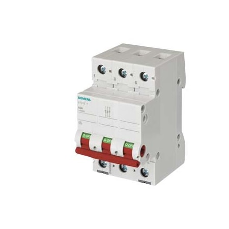Siemens switch disconnector, on-off switch 63 A 3-pole, with red handle 5TL1363-1
