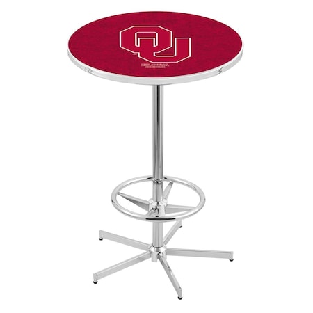 Holland Bar Stool Co 42" Chrome Oklahoma Pub Table, 36" dia. Top L216C4236Oklhma