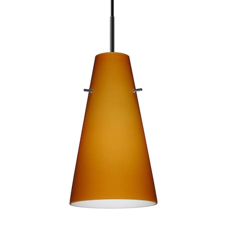 Besa Lighting Besa Cierro Pendant, Amber Matte, Black Finish, 1x 100W MAX E26 Base 1JT-412480-BK