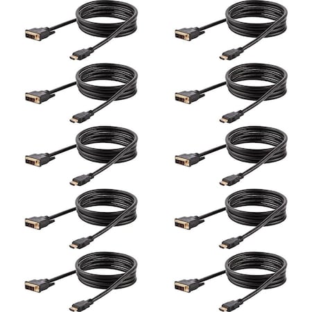 Startech.Com 6ft/1.8m HDMI to DVI Cable, 10 Pack, M/M HDMIDVIMM610PK