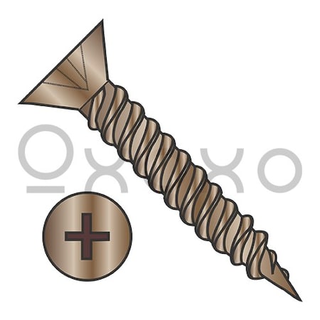 Oxoxo 5-20X3/4 Phil Flat Hinge Screw Twinfast Fine Thread Full Thred Steel Antique Brass Finish, 10000PK 572388