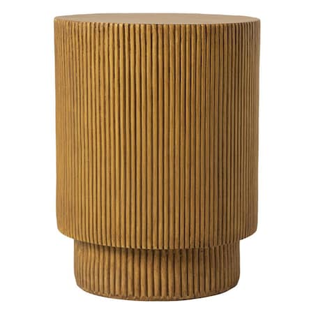 Leisuremod Eden 14 in Round Stone Side Table, Weatherproof Pedestal Base, Fully Assembled EST14BR