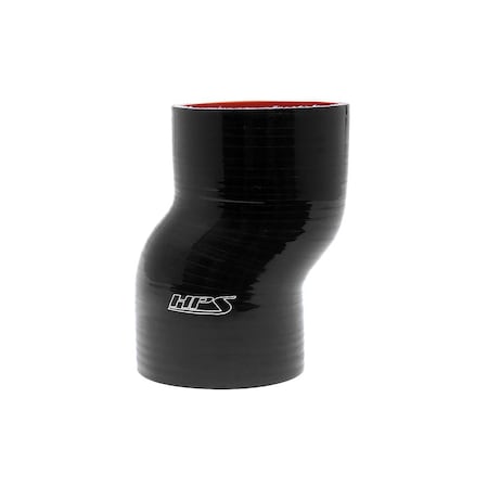 Hps Performance 3 in ID x 6 in L, 4-Ply High Temp Reinforced Silicone Straight Offset Coupler Hose, Black HTSOC-300-L6-BLK