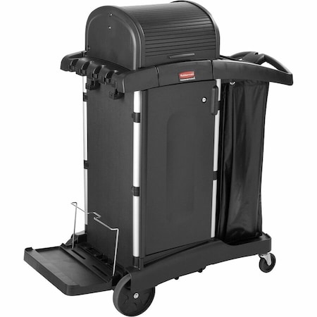 Rubbermaid Commercial Janitor Cart, Rubber Caster, 3 Shelves 1861427