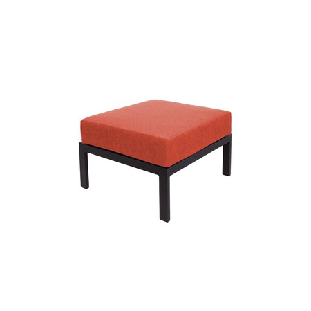 Bfm Seating Belmar Outdoor Ottoman with Sunbrella Cushion, Sand Black Frame PH6106BL-57013