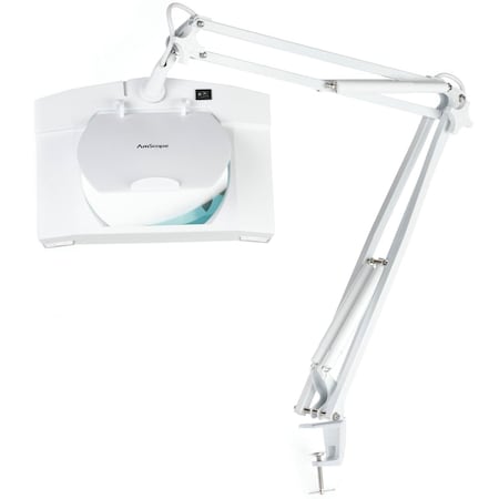Amscope Heavy-duty 1.75X Large Rectangular Glass Magnifying Lamp w/Adjustable Arm and Desk Clamp MAGFLU-8069D-1C