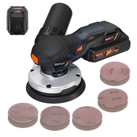 Wrightmaster 2 Amp 6 in. Corded Variable Speed Random Orbital Sander with 10PCS Sandpapers ‎ZR-MDOS20VC