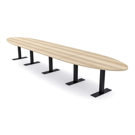 Skutchi Designs 18ft Oval Conference Table With Power | Harmony Series | 16 Person Meeting Room Table HAR-OVL-48X216-T.BK-K525-NA
