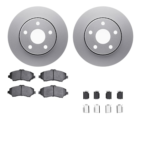 Dynamic Friction Co DFC GEOSPEC Coated Rotors with 5000 Brake Pads - Ceramic and Hardware 4512-42087