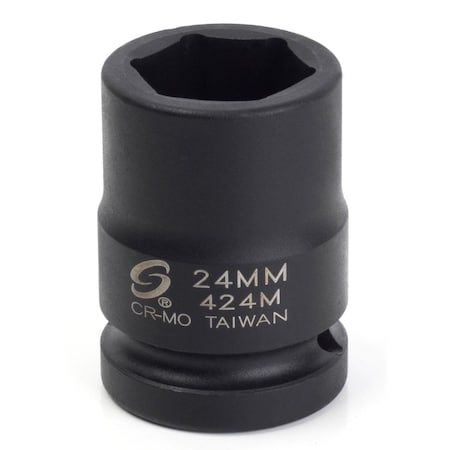 Sunex 3/4'' Drive 24Mm Impact Socket 424M