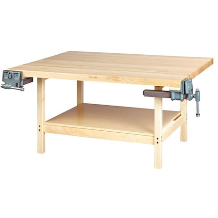Diversified Spaces Work Bench With Vise, 64" W, 31-1/4" Height WW4-2V