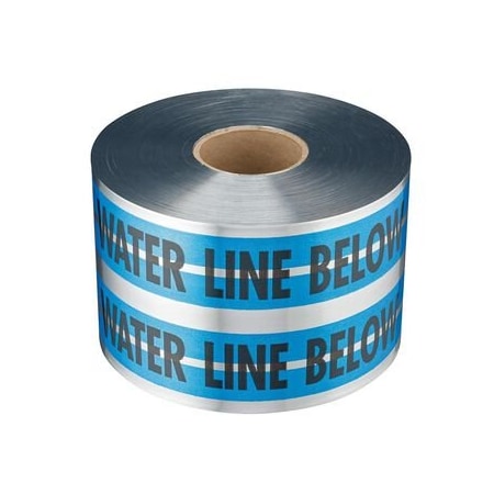 Empire Level WATER LINE BELOW -Premium Detectable Utility Tape Blue  6IN X 1000FT 31-024