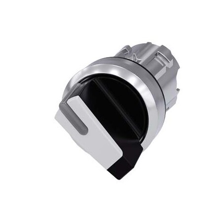 Siemens Selector switch, illuminable, 22 mm, round, metal, shiny, white 3SU1052-2BC60-0AA0