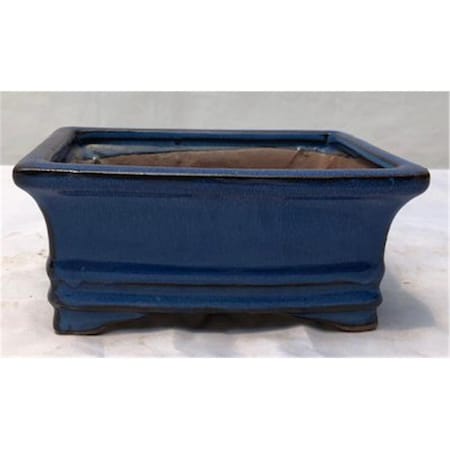 Paisaje 6.125 x 5 x 2.125 in. Ceramic Bonsai Pot, Blue - Rectangle PA2802610